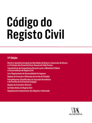 cover image of Código do Registo Civil 11ª edição